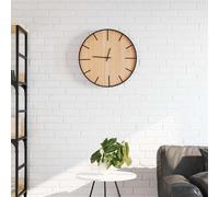 Horloge murale marron Ø39 cm fer et bois d ingénierie
