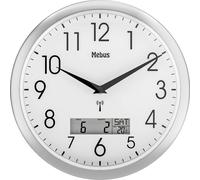 Horloge murale Mebus 19422 radiopiloté(e) 30 cm x 3 cm argent