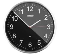 Horloge murale Mebus 19578 radiopiloté(e) 30 cm argent