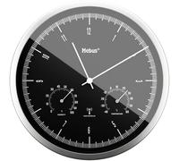 Horloge murale Mebus 19777 radiopiloté(e) 25 cm x 50 mm argent mécanisme dhorloge silencieux