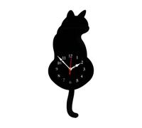 Horloge murale mignonne, horloge de chat en acrylique avec queue de swing, pour la cuisine du restaurant de la maison, des entreprises de salon, des horloges d'art décoratives, avec un mouvement silen