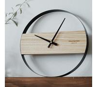 Horloge murale, minimaliste, designers, élégant, bois, naturel, simple, moderne, bois, style scandinave, unique, élégant, intérieur, salon, chambre, cadeau, pendaison de crémaillère (noir)