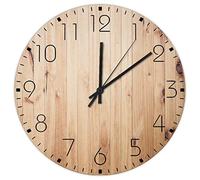 Horloge murale minimaliste en bois ronde, silencieuse, sans tic-tac, design shabby chic, horloges murales personnalisées, décoration murale pour atelier, chambre à coucher, magasin automobile, 30,5 cm