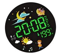 Horloge murale moderne à LED avec écran de température de 20 cm - Affichage du climat intérieur en temps réel - Décoration de salon minimaliste - Installation facile - Affichage de la température