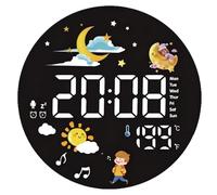 Horloge murale moderne à LED avec écran de température de 20 cm - Affichage du climat intérieur en temps réel - Décoration de salon minimaliste - Installation facile - Affichage de la température