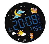 Horloge murale moderne à LED avec écran de température de 20 cm - Affichage du climat intérieur en temps réel - Décoration de salon minimaliste - Installation facile - Affichage de la température