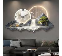 Horloge Murale Moderne avec lumières LED, peintures murales 3D, décorations murales de Salon adaptées aux Chambres et aux entrées (Grande Taille)