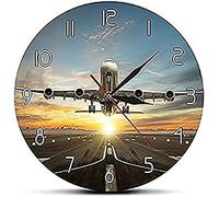 Horloge Murale Moderne Avion Horloge Murale décollage Impression Maison Moderne Salon Chambre Roundation Horloge mécanisme