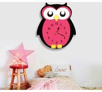 Horloge murale moderne de style simple, mignon cartoon modélisation hibou horloge murale salon chambre d'enfant horloge murale acrylique muette, 19 ×29,5 cm