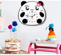 Horloge murale moderne de style simple, mignon dessin animé panda modélisation chat horloge murale salon chambre d'enfant horloge murale acrylique muette, 19×29,5 cm