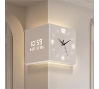 Horloge murale moderne double face carrée numérique avec télécommande, bande lumineuse, décoration pour salon ou chambre à coucher