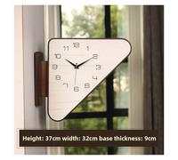Horloge Murale Moderne Double Face Minimaliste à Suspendre dans Un Coin, silencieuse et contemporaine, sans tic-tac, décoration de Salon(Triangle)