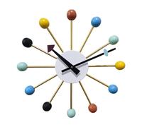 Horloge Murale Moderne en Bois avec Boule colorée, décoration Ronde à Suspendre, silencieuse, pour Salon, Bureau, Chambre à Coucher, Maison, Salon, Ferme