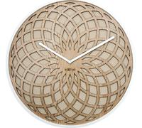 Horloge murale moderne en bois NeXtime Beige 50cm Mécanisme silencieux