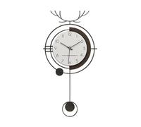 Horloge Murale Moderne en métal élégant avec Pendule oscillant - Horloge Chic pour la décoration intérieure, diamètre du Cadran 24 cm, 75 x 37 cm