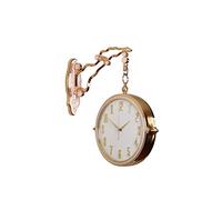 Horloge murale moderne en métal horloge murale double face, horloge mode mouvement muet, horloge suspendue 3D rotative console pendue, décoration murale décorative pour la maison