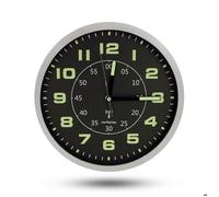 Horloge Murale Moderne FISHTEC Fond Noir Grands Chiffres Aiguilles Colorées Double Cadran Ø30 Cm