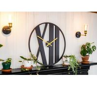 Horloge murale moderne noire et dorée grand diamètre 50 ou 70 cm couleur et taille : Or Ø 50cm