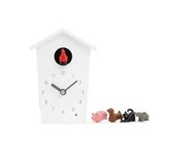 Horloge Murale Moderne, Petite Horloge, Fonctionne à Piles, en Forme de Maison, idéale pour la décoration de la Cuisine, du Salon, du Bureau ou de la Chambre (Blanche)
