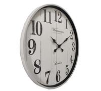 Horloge Murale Montre Cuisine Analogue Batteries Verre Blanc Salle de Séjour D