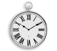 Horloge murale - montre gousset style vintage - radio-pilotée 30 cm silver