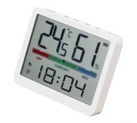Horloge murale multifonction avec capteurs de température et d'humidité intégrés pour une conscience constante de l'environnement (blanc)