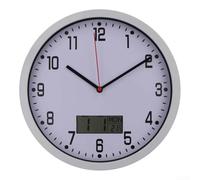 Horloge murale multifonction avec écran LCD pour mesurer la température et l'humidité Argenté
