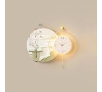 Horloge Murale Murale Murale Décorative Silencieuse en Métal avec Lumière pour Bureau Salon Chambre