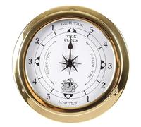 Horloge Murale Nautique en Laiton de 3.87 Pouces,Bateau Mural à Suspendre utilisant l'horloge de marée, marée Haute marée Basse,Horloge Murale Nautique pour Station météo,Accessoires de Bateau