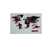Horloge murale NE-2897 55 X 36 Cm, Alu, chiffre du temps mondial