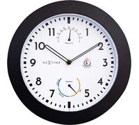 Horloge murale Nextime marguerite pour l'intérieur et l'extérieur - 25.5cm WD1684 (Taille unique) (Noir)