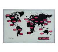 NeXtime 2897 World Time Digit Horloge Aluminium Multicolore 55,0 x 36,0 x 4,0 cm