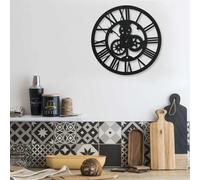 vidaXL Horloge murale Noir 30 cm Acrylique Noir G