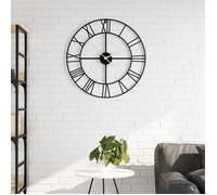 vidaXL Horloge murale noir Ø50 cm fer
