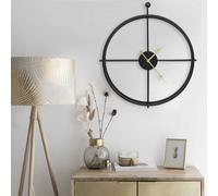 vidaXL Horloge murale 325171 – Analogique en fer Noir 52 cm – Décorative intérieure