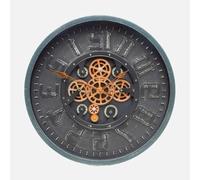 Horloge Murale Noire avec Engrenages, Dimensions 60 x 60 x 7 cm, Mouvement à Quartz. Conçu pour : décorer des espaces et créer Une Ambiance.