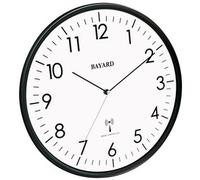 Horloge murale noire radio-pilotée et silencieuse