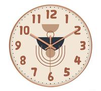 Horloge murale non perforée de 30,5 cm avec mouvement à quartz silencieux, installation facile sans perçage pour le salon ou la chambre à coucher avec chronométrage précis (A)