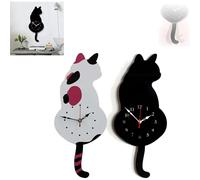 Horloge murale nordique avec queue de chat qui remue, horloge murale avec queue qui se balance, horloge murale à l'ancienne avec queue qui se balance