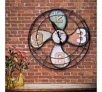 Horloge murale Nouveau grand chiffres romains géant face ouverte métal grand jardin extérieur horloge murale ventilateur horloge murale en fer 16 pouces/40 cm