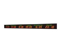 Horloge murale numérique à 4 zones, calibrée automatiquement avec télécommande, luminosité à 3 niveaux pour métro, aéroport, hôtel, gare
