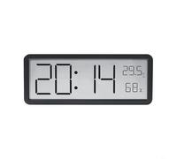 Horloge murale numérique à écran LCD, affichage LED, température, humidité, heure, date, alimentation USB ou piles AAA, pour personnes âgées, chambre à coucher, bureau (noir)