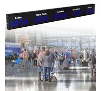 Horloge murale numérique à LED avec fuseaux horaires multiples, 3/4/5 villes, pour entreprises multinationales, hôtels, entreprises, aéroports