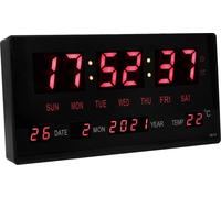 Horloge murale numérique à LED Grand affichage Horloge calendrier électronique de bureau à suspendre avec température intérieure 100?240VEU Plug