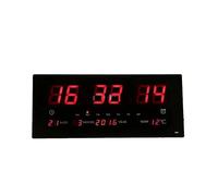 Horloge murale numérique à projection LED 17 pouces avec calendrier et thermomètre intérieur, affichage 24h - Jour/Mois/Année Modes multiples