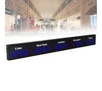 Horloge murale numérique avec affichage LED pour plusieurs villes - Idéal pour les entreprises multinationales, les hôtels et les bureaux