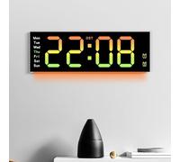 Horloge murale numérique avec affichage RVB à changement de couleur, compte à rebours de 99 minutes et réel - pour salon, bureau, salle de classe, blanc (blanc)