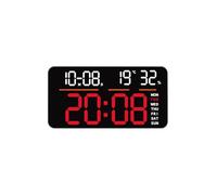 Horloge murale numérique avec lecture facile, affichage LED, option de montage, télécommande, minuteur, pour n'importe quelle pièce, affichage clair, horloge murale/bureau
