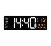 Horloge murale numérique complète de 40,6 cm avec alarme intégrée et affichages clairs pour une planification quotidienne efficace (orange)