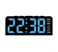 Horloge murale numérique esthétique conçue pour améliorer n'importe quel environnement avec luminosité réglable et lumières colorées (bleu)